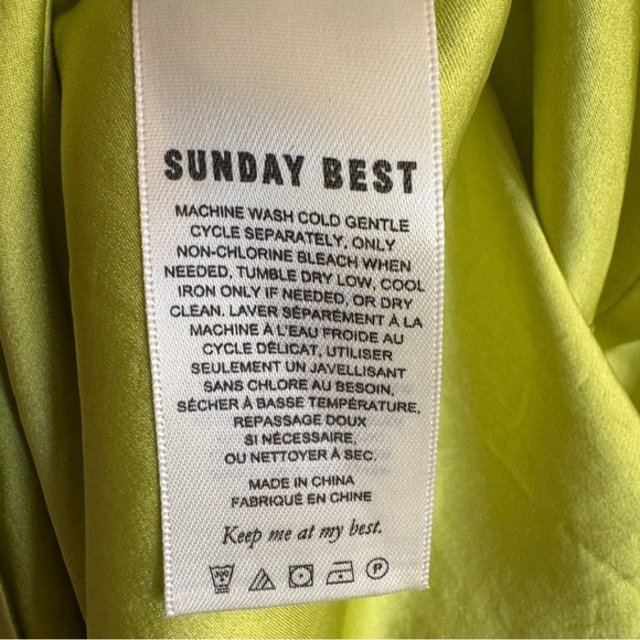NWT Aritzia Sunday Best Spencer Satin Mini Dress, Pear Green, Size S - Picture 11 of 11